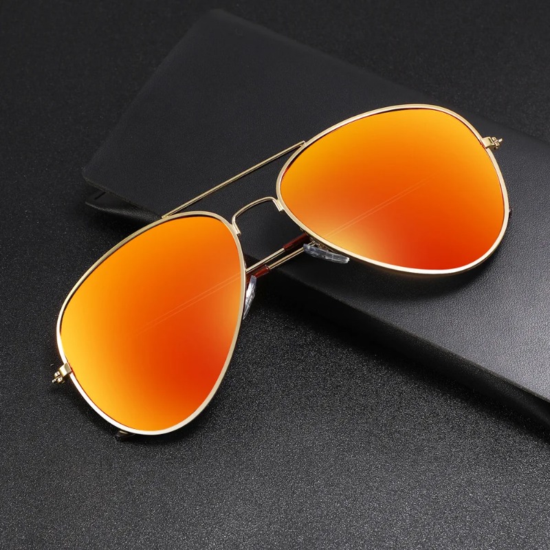 Men'S Accessories Glasses - แว่นตาแฟชั่นคลาสสิกทรงนักบินสำหรับผู้ชาย กรอบโลหะ แว่นตากันแดดสำหรับเล่นกีฬากลางแจ้ง ป้องกันรังสียูวี แว่นตาขับรถ