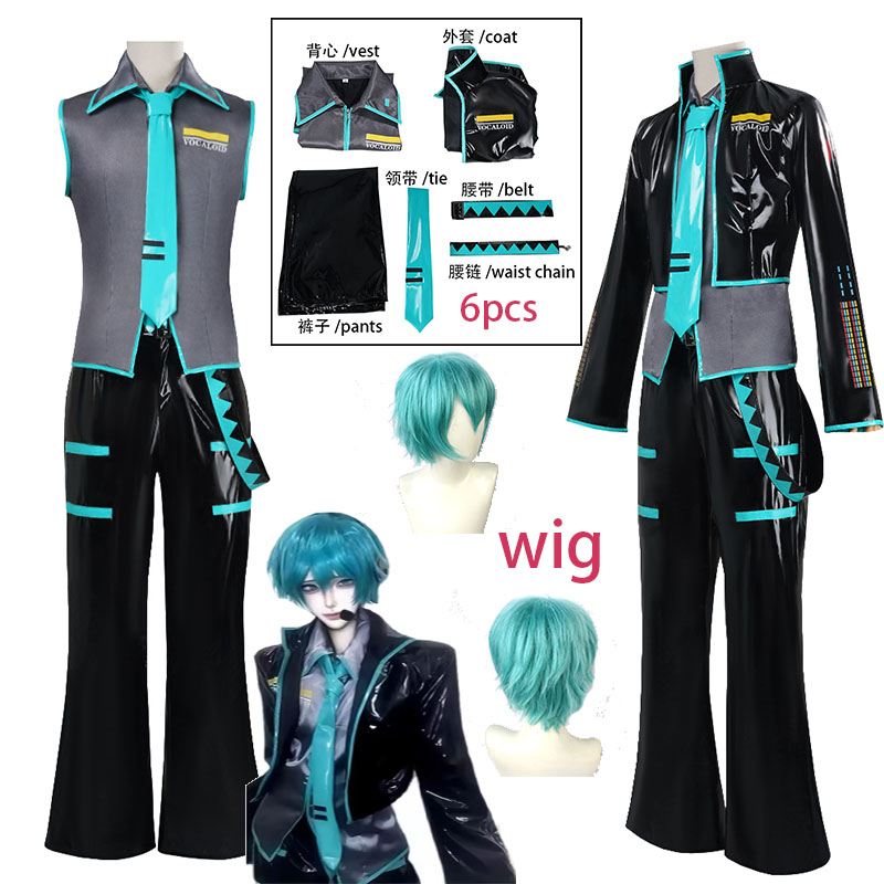 Men Accessories Korea - ชุดคอสเพลย์ผู้ชาย WHH Anime MMiLku เสื้อโค้ทหนัง PU