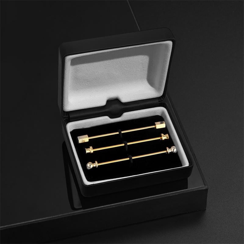 Cufflink Box Set - 3 PCS ชุด Lapel Pins สําหรับชายเสื้อของขวัญกล่องชายเสื้อ