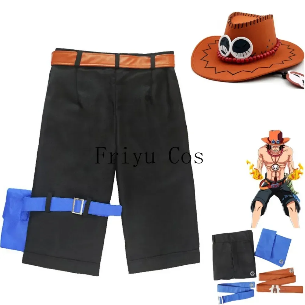 Men Accessories Korea - อะนิเมะพอร์ตกาส·ดี·เอซคอสเพลย์เครื่องแต่งกายโจรสลัดหนวดขาวกางเกงขาสั้นสีดำหมวกบังแดดอุปกรณ์เสริมชายหญิงปาร์ตี้คาร์นิวัลชุด