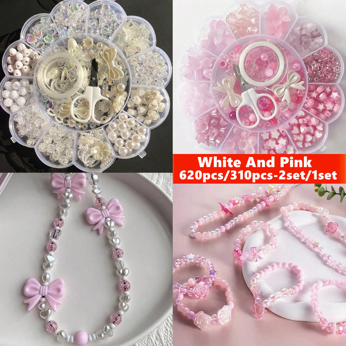 Bead Bracelet Men - 2 ชุด/1 ชุด ลูกปัดอะคริลิค 13 ช่อง