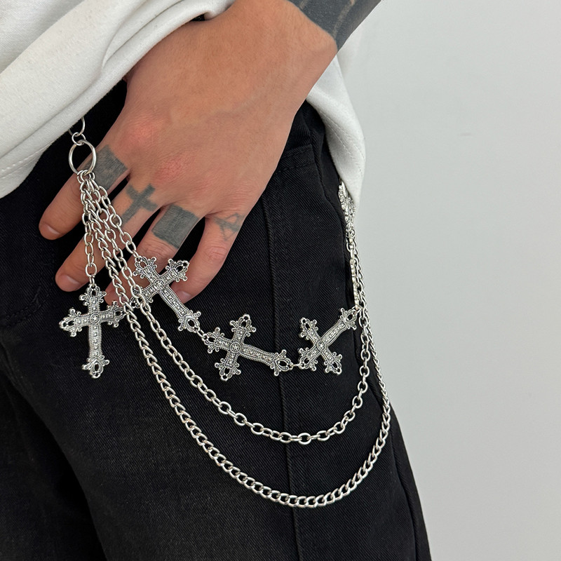 Men'S Accessories For Jeans - แฟชั่น Punk โลหะกางเกง Hip Hop เอว