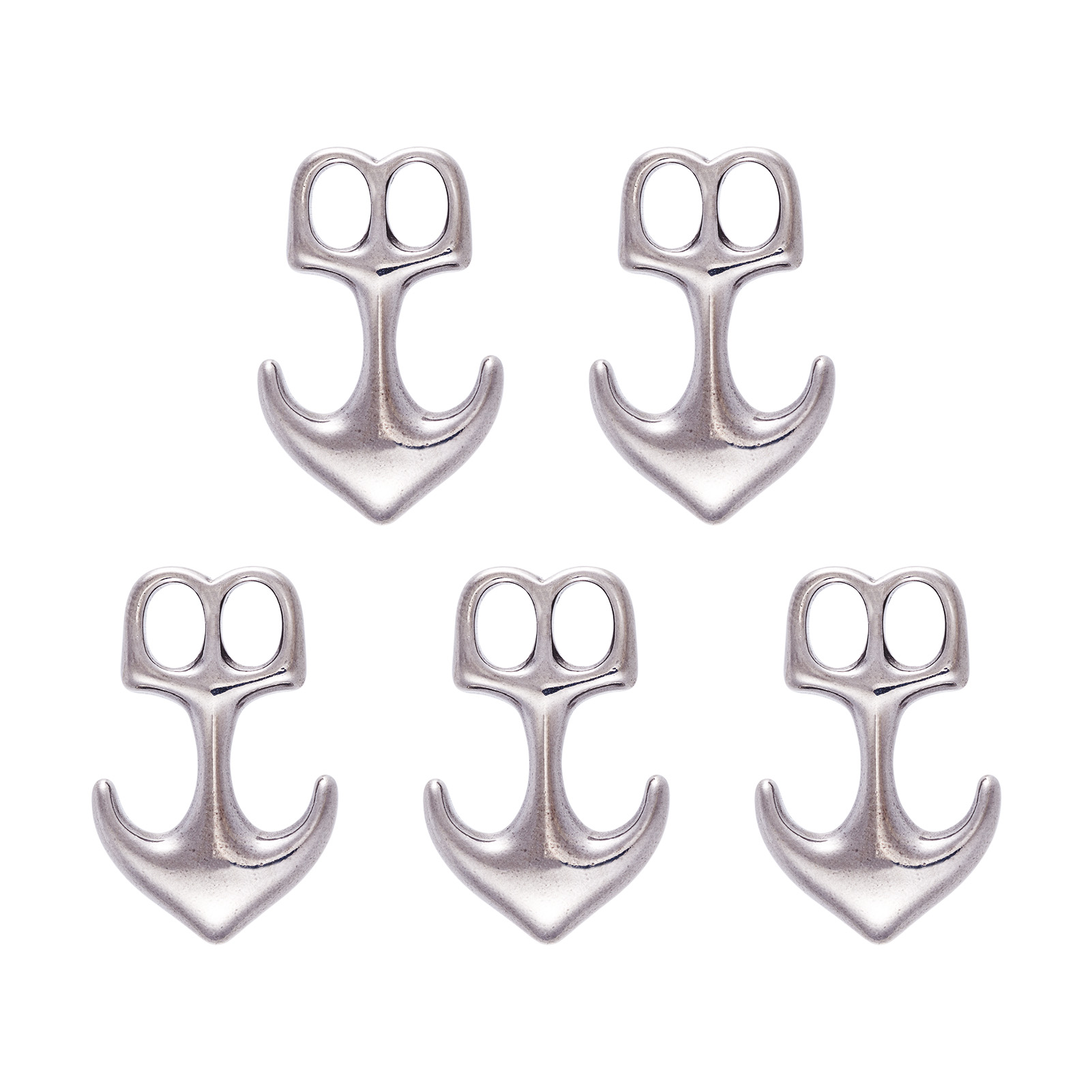 Men'S Accessories Jewelry Bracelet - ตะขอเกี่ยวแบบสมอ 5 ชิ้น ทำจากสแตนเลส 304 สำหรับเชื่อมต่อสายหนัง