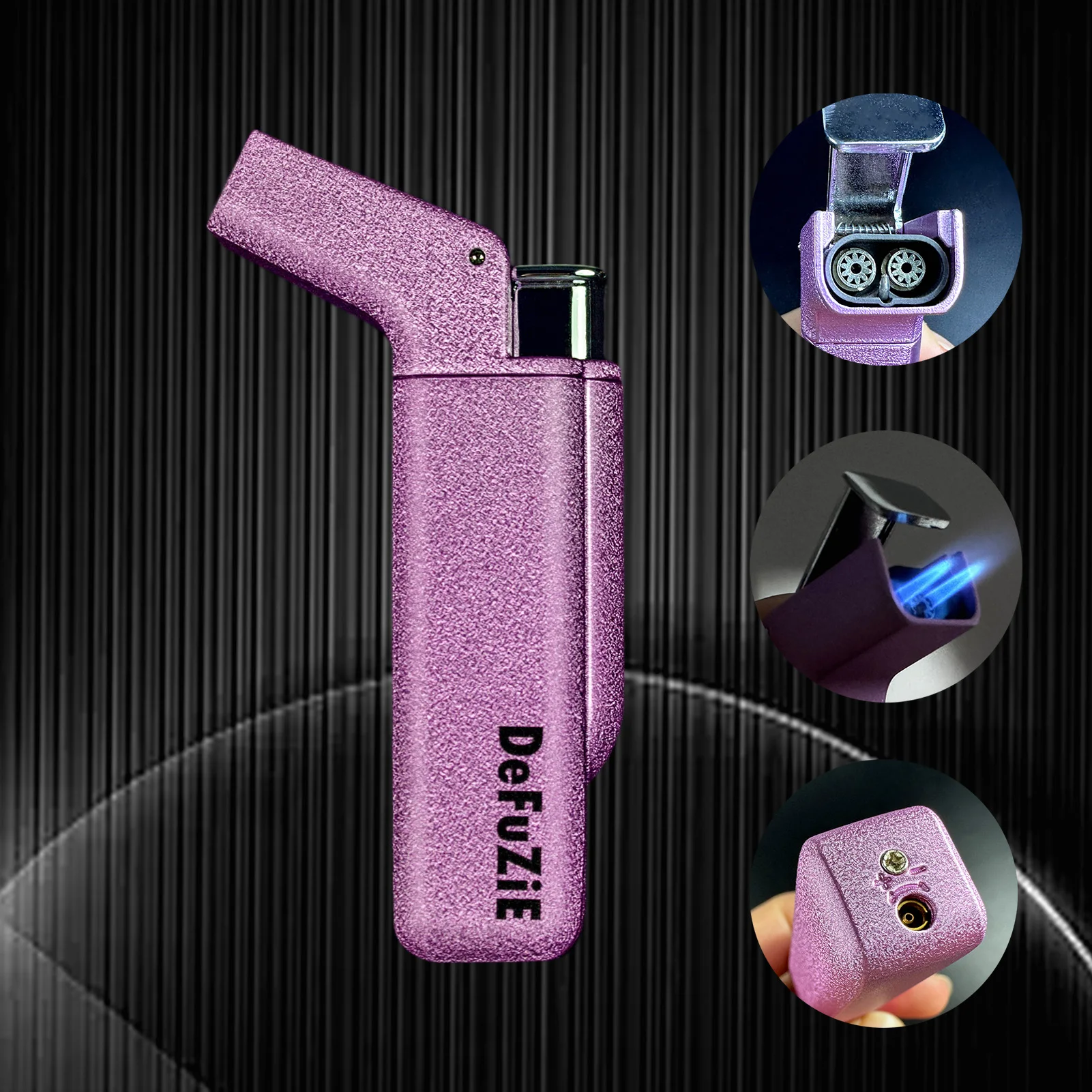 Men Accessories Pk - ไฟแช็ค DefuZiE แบบกันลม ปรับระดับเปลวไฟได้ ใช้แก๊สบิวเทน สำหรับซิการ์