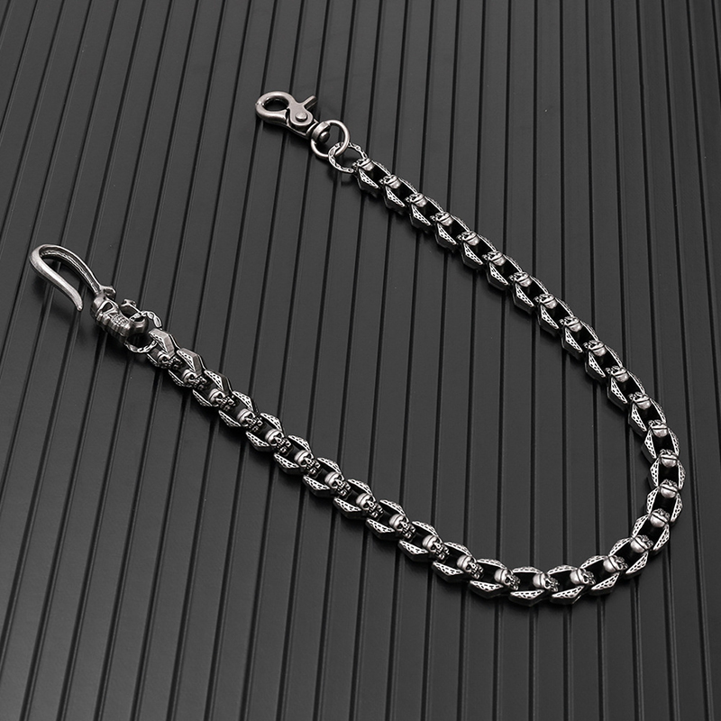Men Accessories Pk - โซ่ห้อยเอวและกางเกงสไตล์วินเทจ พังก์ กอธิค เมทัล ลายหัวกะโหลก สำหรับผู้ชาย