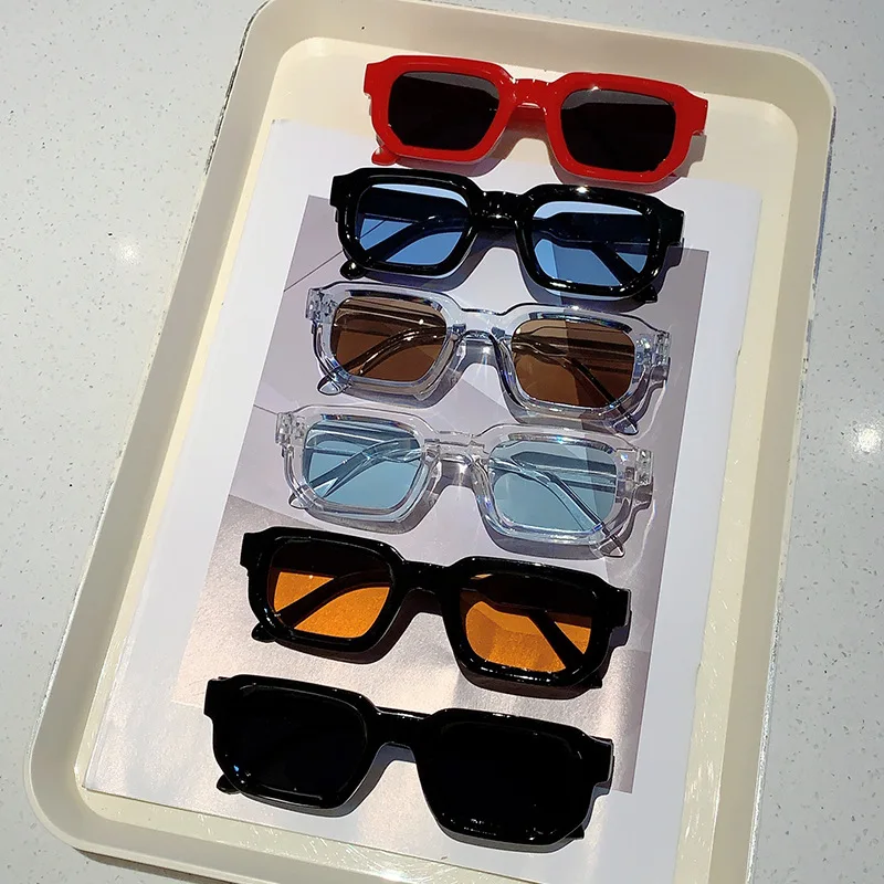 Men'S Accessories Glasses - แว่นกันแดดกรอบสี่เหลี่ยมวินเทจ แว่นกันแดดผู้ชายกลางแจ้ง แว่นตาดีไซน์แบรนด์หรู UV400 แว่นตาผู้หญิง