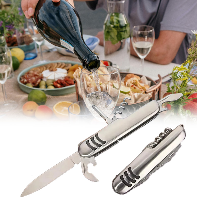 Keychain Multi Tool - 5 IN 1 มีดอเนกประสงค์ Multitools มีดพับสแตนเลสพวงกุญแจกลางแจ้งมีดพกพาเครื่องมือมีดพับกลางแจ้ง