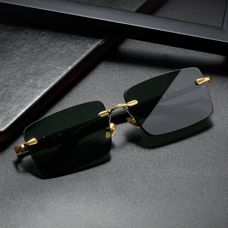 Men'S Accessories Glasses - แฟชั่นแว่นตากันแดดทรงสี่เหลี่ยมผู้ชายสุภาพสตรีการปิดกั้นแสงสีฟ้าป้องกันดวงตาแว่นตาไร้ขอบกรอบแว่นตากันแดดแว่นตากันแดดเรโทร