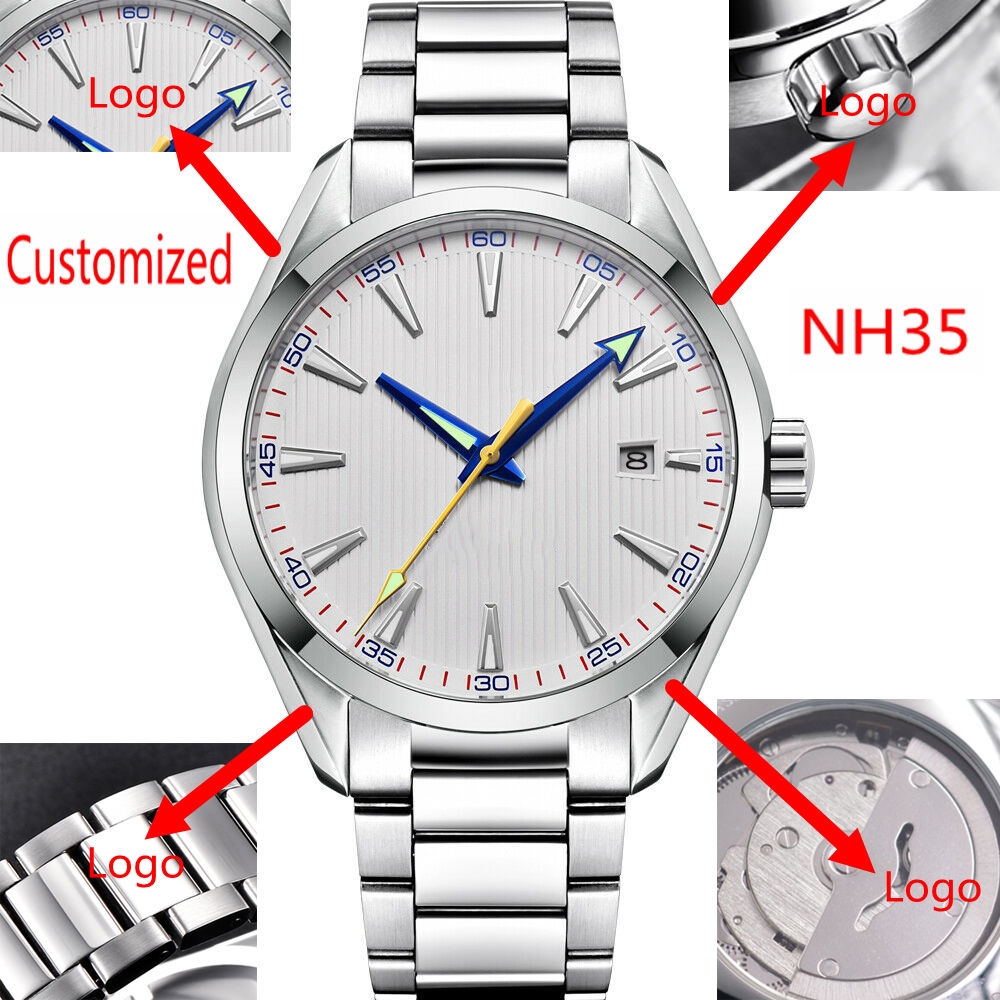 Men'S Accessories Jewelry Bracelet - โลโก้แบบกำหนดเอง 41 มม. นาฬิกาข้อมือผู้ชาย Miyota/NH35 ระบบออโตเมติก