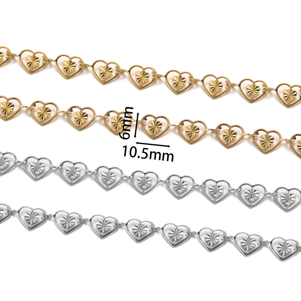 1 เมตรสแตนเลสสตีลคู่หัวใจโซ่สํ - Men'S Accessories Jewelry Bracelet บทวิจารณ์และราคา