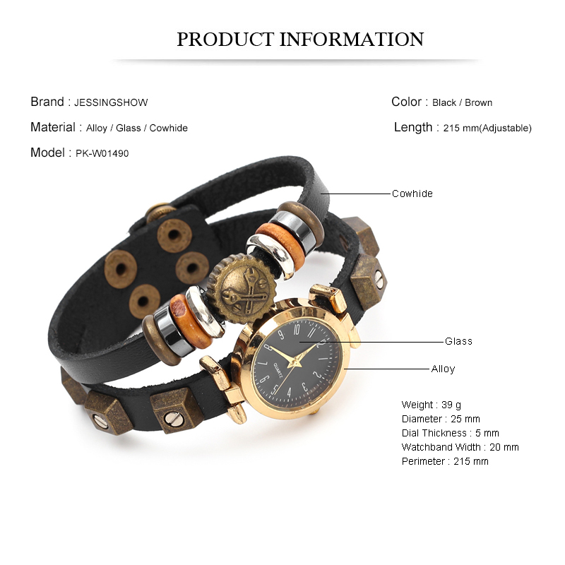 สไตล์พังก์นาฬิกาควอตซ์ทำด้วยมื - Men Accessories Pk บทวิจารณ์และราคา