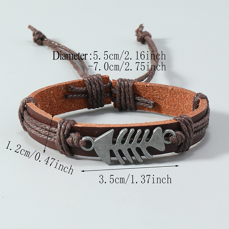 กำไลข้อมือหนังทอลายก้างปลาแนวย - Men Accessories Pk บทวิจารณ์และราคา
