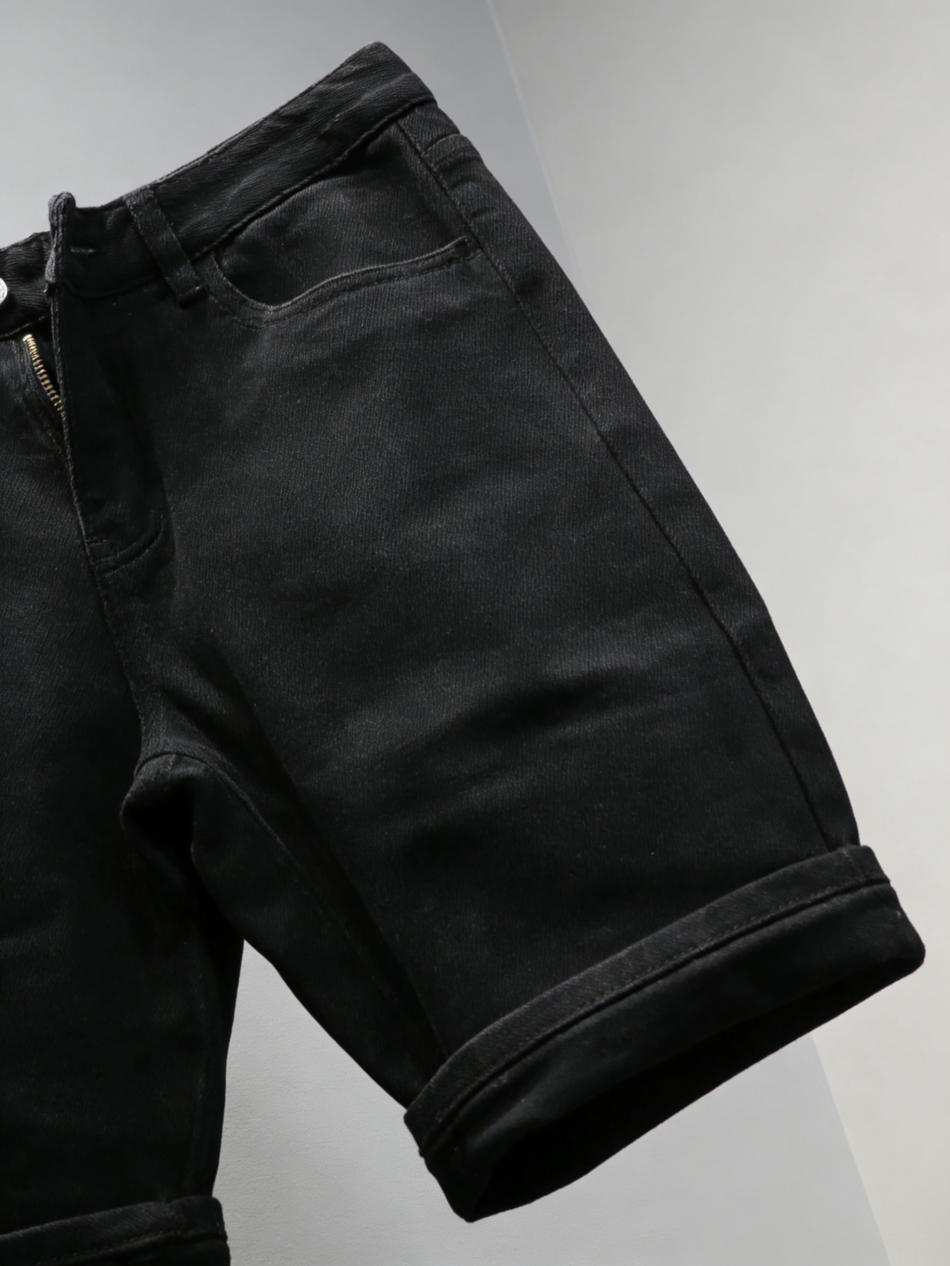 กางเกงยีนส์ขาสั้นสีดำทรงสลิมสำ - Men'S Accessories For Jeans บทวิจารณ์และราคา