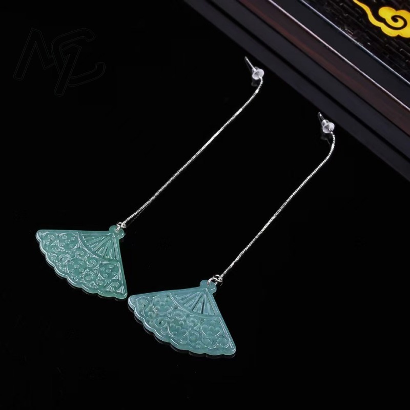 หยกน้ำเงินธรรมชาติ รูปพัด DIY  - Men'S Accessories Drop Shipping บทวิจารณ์และราคา
