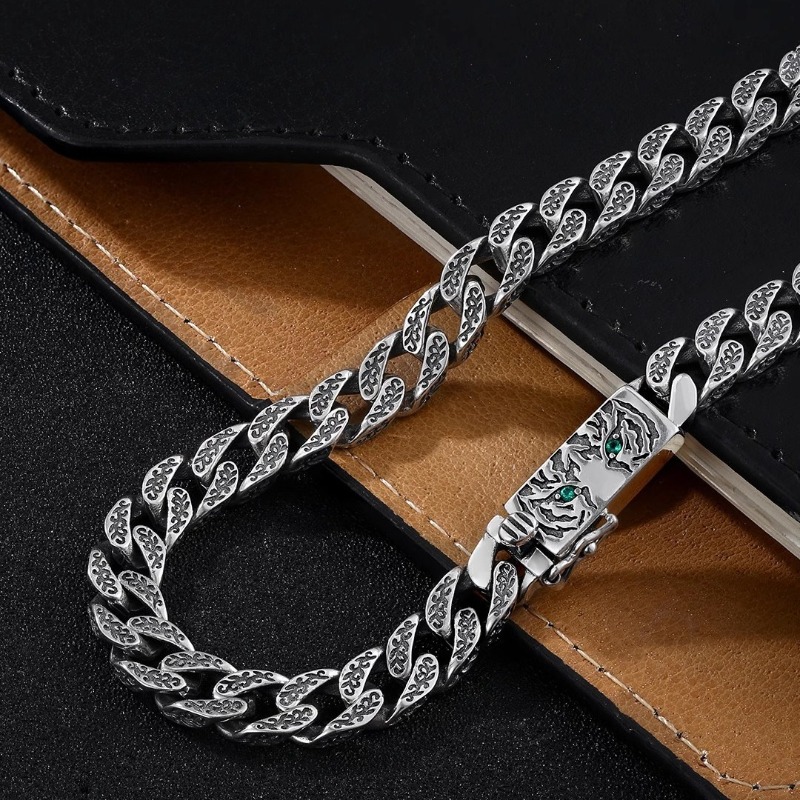 สร้อยคิวบาลายเสือแบบหนาสำหรับผ - Men'S Accessories Instagram บทวิจารณ์และราคา