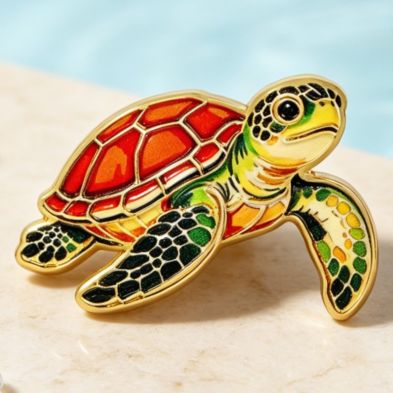 เข็มกลัดเคลือบลายสัตว์ทะเลสีสั - Lapel Pin Enamel บทวิจารณ์และราคา