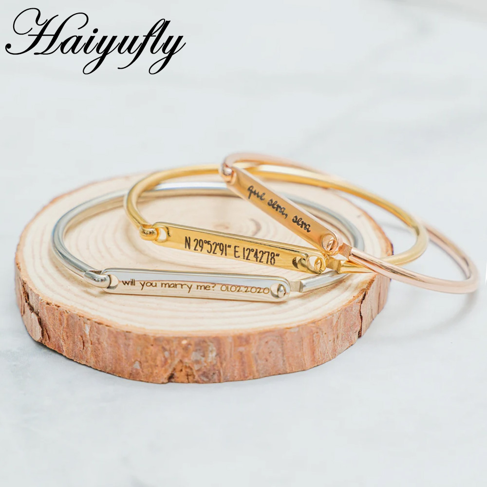 Haiyufly แกะสลักชื่อ Horseshoe - Men'S Accessories Jewelry Bracelet บทวิจารณ์และราคา