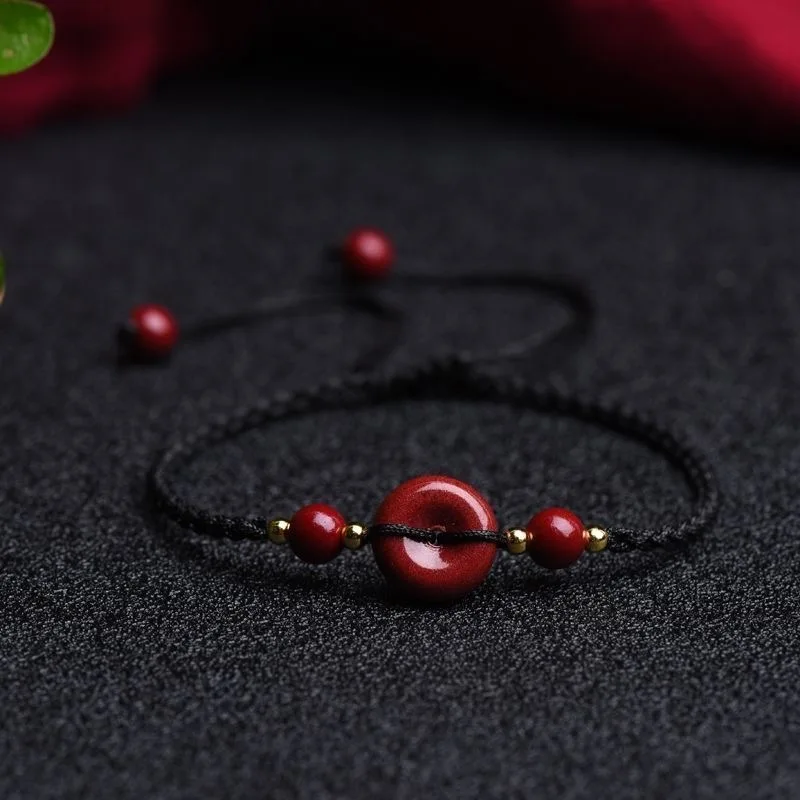 ที่กำหนดเองสีแดงธรรมชาติ Yin Y - Bead Bracelet Men บทวิจารณ์และราคา