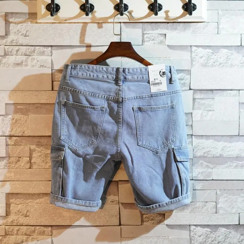 หลวมตรงกางเกงยีนส์สั้นกางเกงสํ - Men'S Accessories For Jeans บทวิจารณ์และราคา