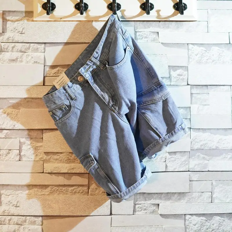 หลวมตรงกางเกงยีนส์สั้นกางเกงสํ - Men'S Accessories For Jeans บทวิจารณ์และราคา