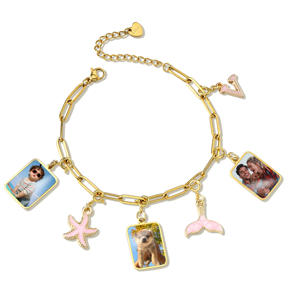 สร้อยคอจี้ธงตัวอักษรภาพถ่ายแบบ - Men'S Accessories Jewelry Bracelet บทวิจารณ์และราคา