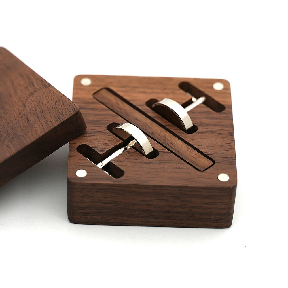 ไม้แกะสลักที่กําหนดเองเจ้าบ่าว - Cufflink Box Set บทวิจารณ์และราคา