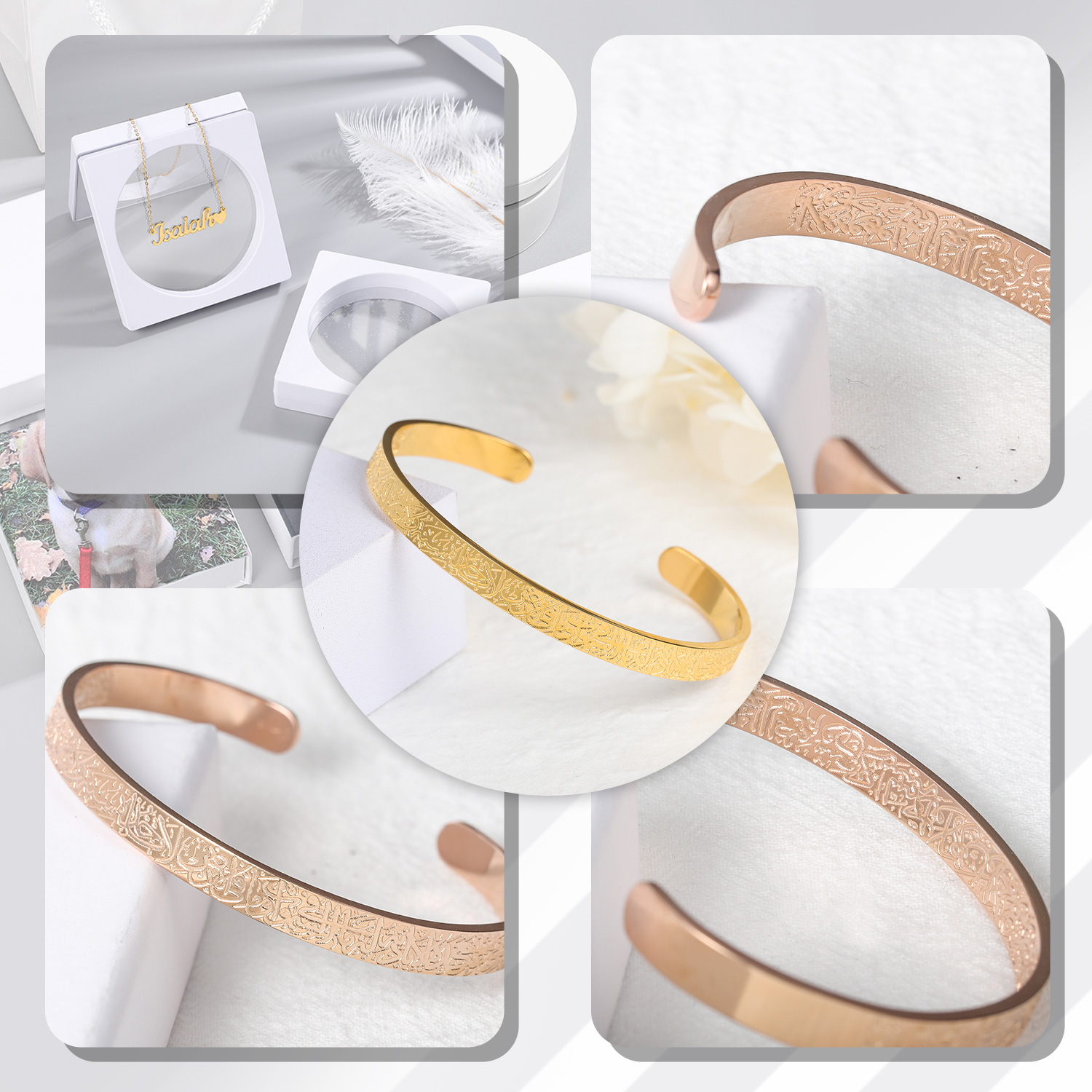 Ayatul Kursi Cuff สร้อยข้อมือ  - Men'S Accessories Jewelry Bracelet บทวิจารณ์และราคา