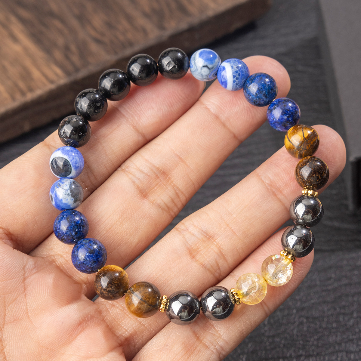 กำไลหินนำโชคสไตล์จีนสำหรับผู้ช - Bead Bracelet Men บทวิจารณ์และราคา