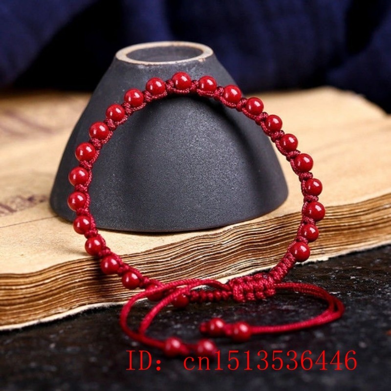 กำไลข้อมือลูกปัด6มม. สีแดงธรรม - Bead Bracelet Men บทวิจารณ์และราคา
