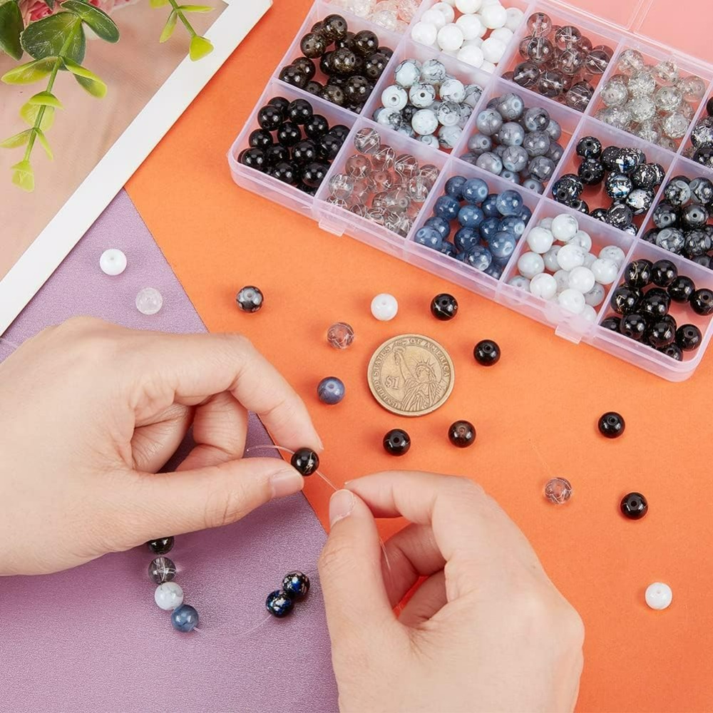 300 ชิ้น 8 มิลลิเมตรลูกปัดแก้ว - Bead Bracelet Men บทวิจารณ์และราคา