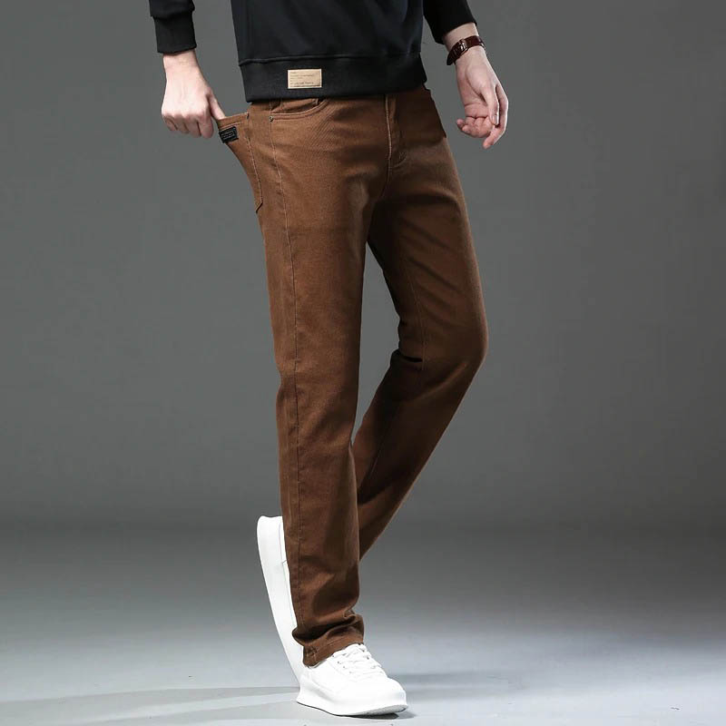 แฟชั่นหลวมตรงธุรกิจสบายๆยืดกาง - Men'S Accessories For Jeans บทวิจารณ์และราคา