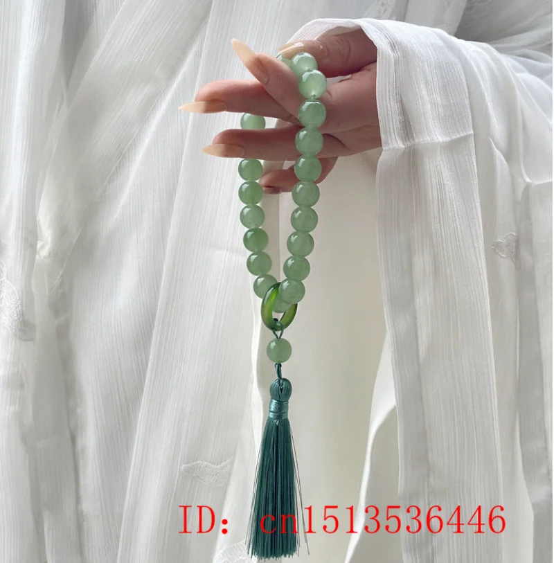 หินหยกสีเขียว 12 มม.ลูกปัดสร้อ - Bead Bracelet Men บทวิจารณ์และราคา