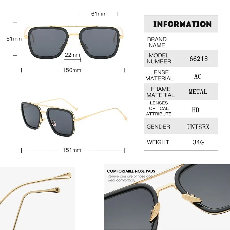 แว่นกันแดดสไตล์สตีมพังก์โทนี่  - Men'S Accessories Glasses บทวิจารณ์และราคา